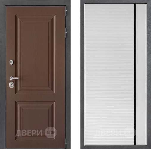 Входная металлическая Дверь Дверной континент ДК-3/729 ФЛ-757 Черное Стекло Софт милк в Волоколамске
