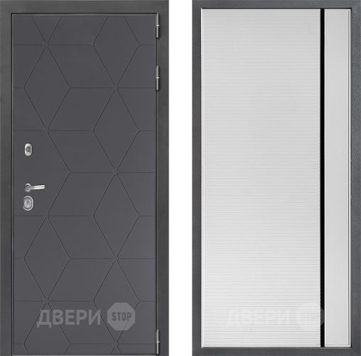 Входная металлическая Дверь Дверной континент ДК-3/744 ФЛ-757 Черное Стекло Софт милк в Волоколамске