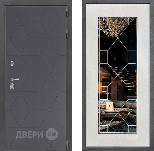 Дверь Дверной континент ДК-3/744 ФЛ-Тиффани Зеркало Белое дерево в Волоколамске