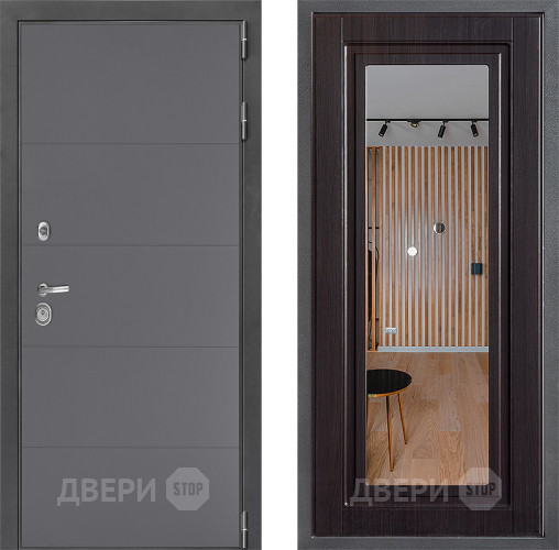 Входная металлическая Дверь Дверной континент ДК-3/649 ФЛЗ Зеркало Венге в Волоколамске