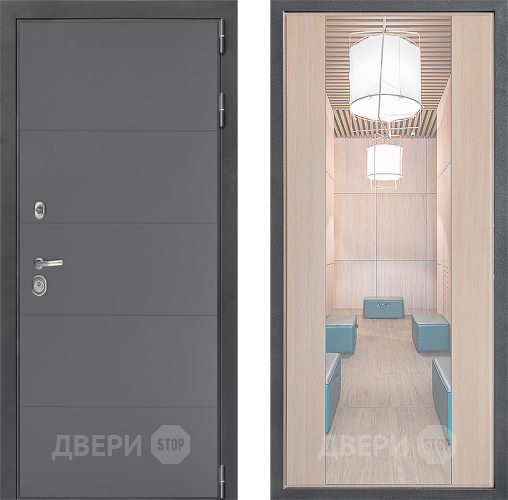 Дверь Дверной континент ДК-3/649 ФЛЗ-1 Зеркало Капучино в Волоколамске