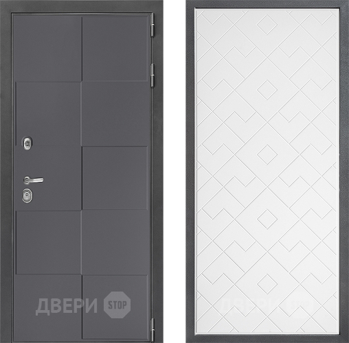 Входная металлическая Дверь Дверной континент ДК-3/606 ФЛ-Тиффани Белый софт в Волоколамске