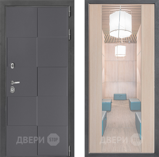 Входная металлическая Дверь Дверной континент ДК-3/606 ФЛЗ-1 Зеркало Капучино в Волоколамске