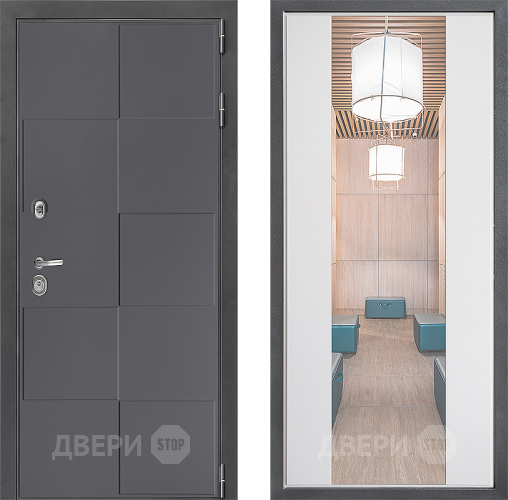 Дверь Дверной континент ДК-3/606 ФЛЗ-1 Зеркало Белый софт в Волоколамске