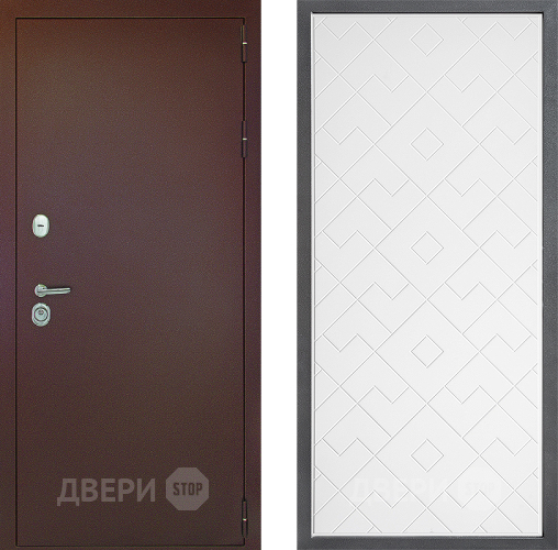 Входная металлическая Дверь Дверной континент Рубикон Медь Дизайн ФЛ-Тиффани Белый софт в Волоколамске