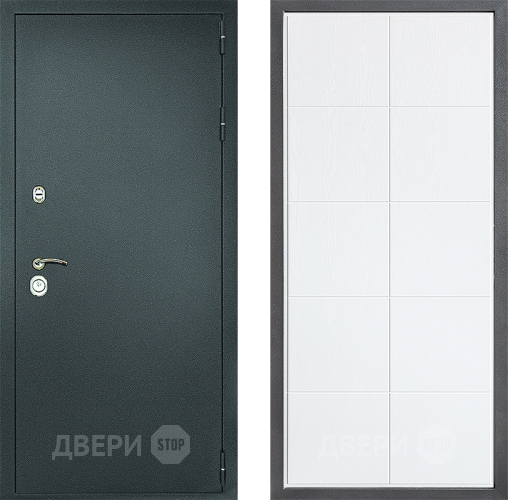 Входная металлическая Дверь Дверной континент Рубикон Серебро Дизайн ФЛ-Кватро Белое дерево в Волоколамске