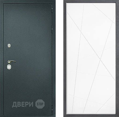 Входная металлическая Дверь Дверной континент Рубикон Серебро Дизайн ФЛ-655 Белый софт в Волоколамске
