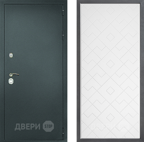 Дверь Дверной континент Рубикон Серебро Дизайн ФЛ-Тиффани Белый софт в Волоколамске