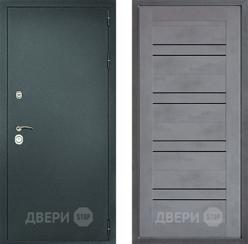 Дверь Дверной континент Рубикон Серебро Дизайн ФЛ-49 Бетон серый в Волоколамске