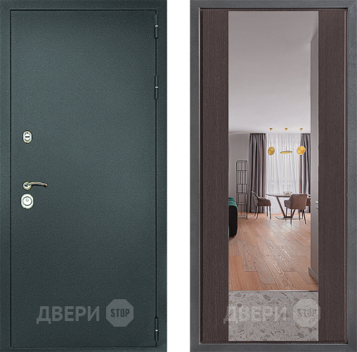 Входная металлическая Дверь Дверной континент Рубикон Серебро Дизайн ФЛЗ-1 Зеркало Венге в Волоколамске