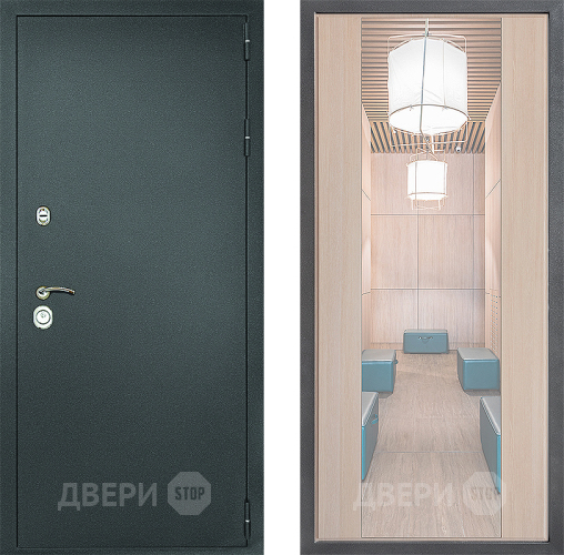 Входная металлическая Дверь Дверной континент Рубикон Серебро Дизайн ФЛЗ-1 Зеркало Капучино в Волоколамске