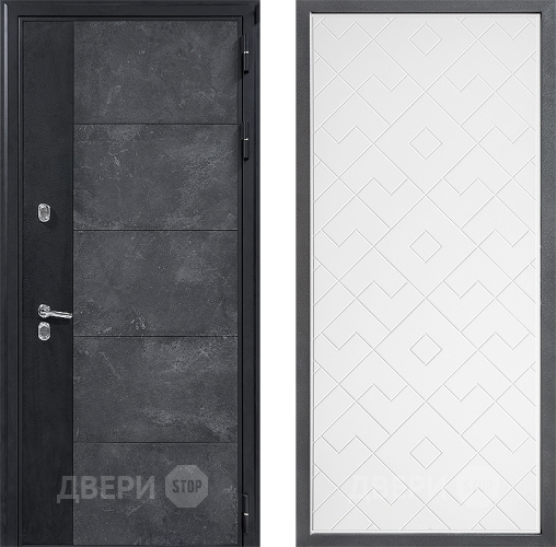 Входная металлическая Дверь Дверной континент ДК-15 Бетон ТЕРМО ФЛ-Тиффани Белый софт в Волоколамске