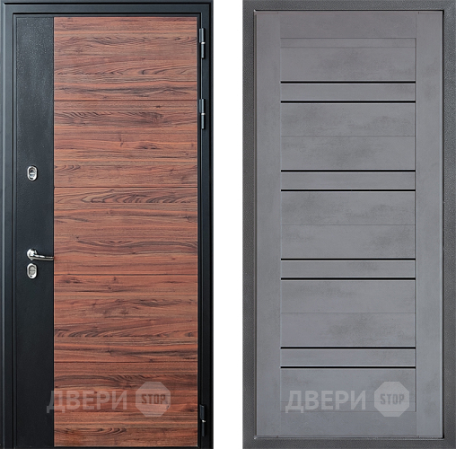 Входная металлическая Дверь Дверной континент ДК-15 Красное Дерево ТЕРМО ФЛ-49 Бетон серый в Волоколамске