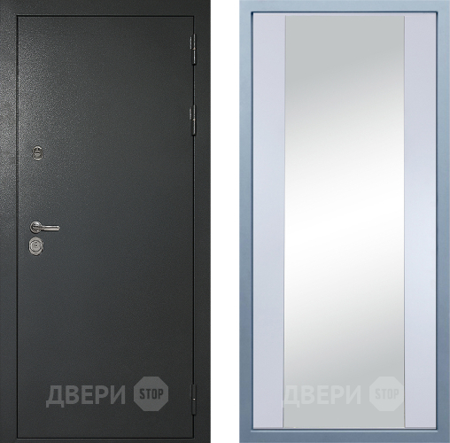Входная металлическая Дверь Дива МД-40 Титан Д-15 Зеркало Белый в Волоколамске