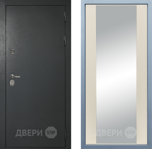 Входная металлическая Дверь Дива МД-40 Титан Д-15 Зеркало Шампань в Волоколамске