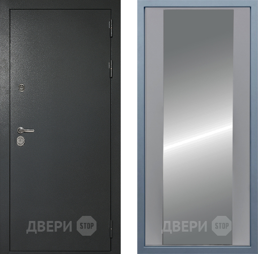 Входная металлическая Дверь Дива МД-40 Титан Д-15 Зеркало Силк Маус в Волоколамске