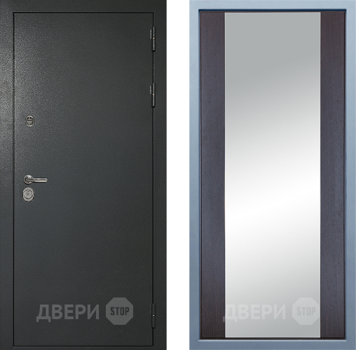 Входная металлическая Дверь Дива МД-40 Титан Д-15 Зеркало Венге в Волоколамске