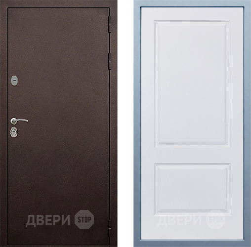 Входная металлическая Дверь Дива МД-40 Медь Д-7 Белый в Волоколамске