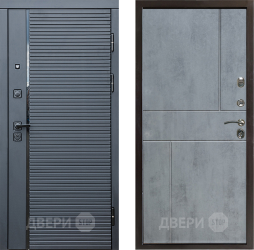Входная металлическая Дверь Престиж Черная Линия Горизонт Бетон темный в Волоколамске