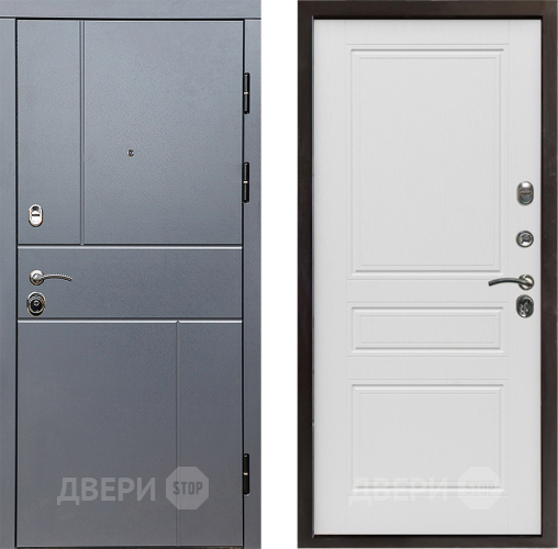 Входная металлическая Дверь Престиж Горизонт Грэй Классика Лиственница белая в Волоколамске