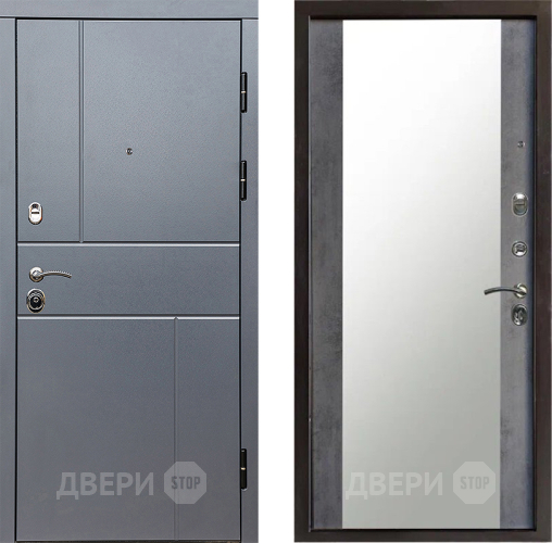 Дверь Престиж Горизонт Грэй Зеркало Бетон темный в Волоколамске