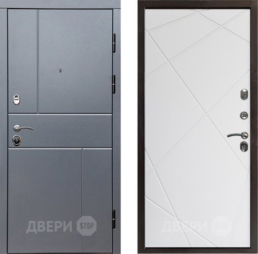 Входная металлическая Дверь Престиж Горизонт Грэй Лучи Бетон белый в Волоколамске