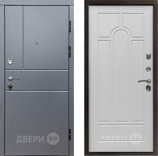 Входная металлическая Дверь Престиж Горизонт Грэй Арка Лиственница белая в Волоколамске