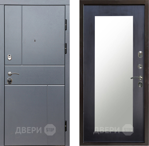 Входная металлическая Дверь Престиж Горизонт Грэй Зеркло Пастораль Венге в Волоколамске
