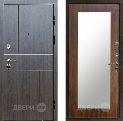 Входная металлическая Дверь Престиж Горизонт Венге Зеркло Пастораль Дуб в Волоколамске