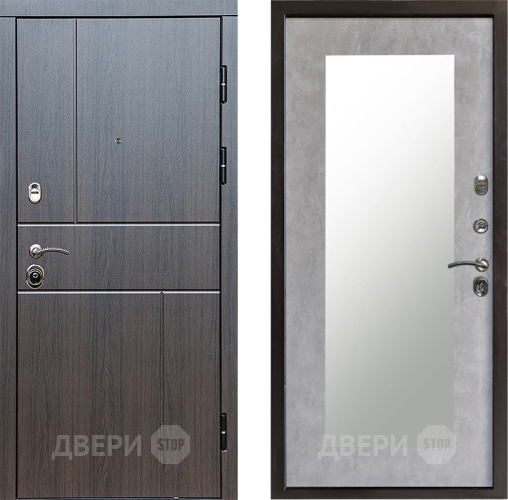 Входная металлическая Дверь Престиж Горизонт Венге Зеркло Пастораль Бетон светлый в Волоколамске
