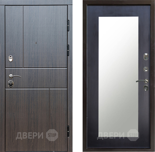 Входная металлическая Дверь Престиж Горизонт Венге Зеркло Пастораль Венге в Волоколамске