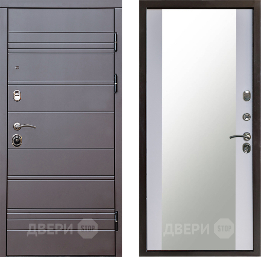 Дверь Престиж Линия Браун Зеркало Белый софт в Волоколамске