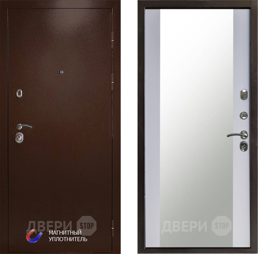Дверь Престиж Медь Зеркало Белый софт в Волоколамске