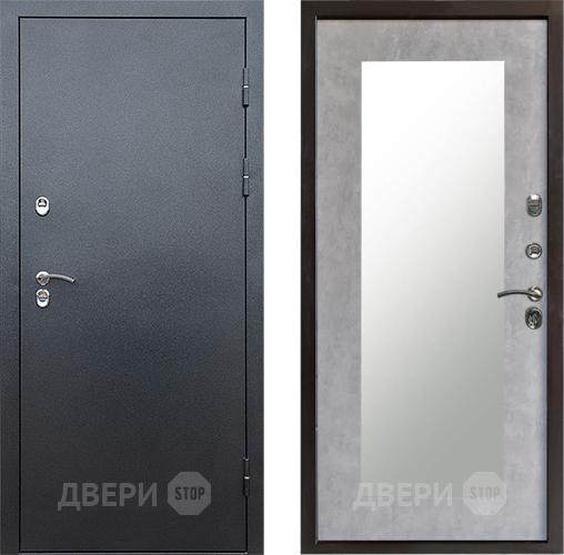 Входная металлическая Дверь Престиж TERMO с терморазрывом Снегирь Серебро Зеркало пастораль Бетон светлый в Волоколамске