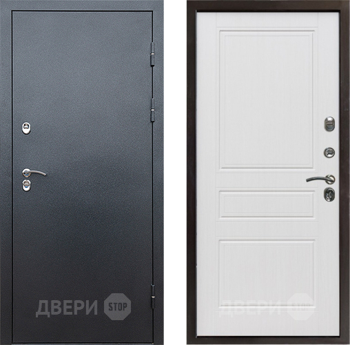 Входная металлическая Дверь Престиж TERMO с терморазрывом Снегирь Серебро Классика Белое дерево в Волоколамске