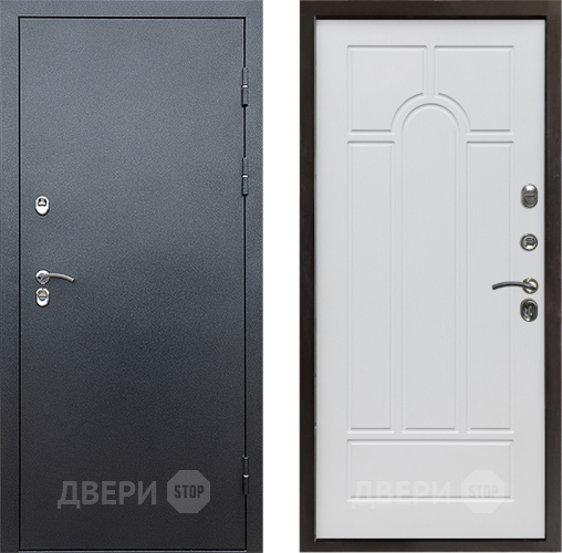 Входная металлическая Дверь Престиж TERMO с терморазрывом Снегирь Серебро Арка Белое дерево в Волоколамске