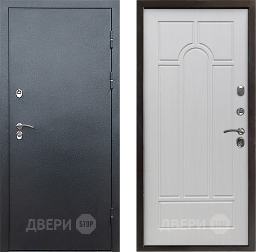 Входная металлическая Дверь Престиж TERMO с терморазрывом Снегирь Серебро Арка Лиственница белая в Волоколамске