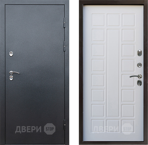 Входная металлическая Дверь Престиж TERMO с терморазрывом Снегирь Серебро Престиж Белое дерево в Волоколамске