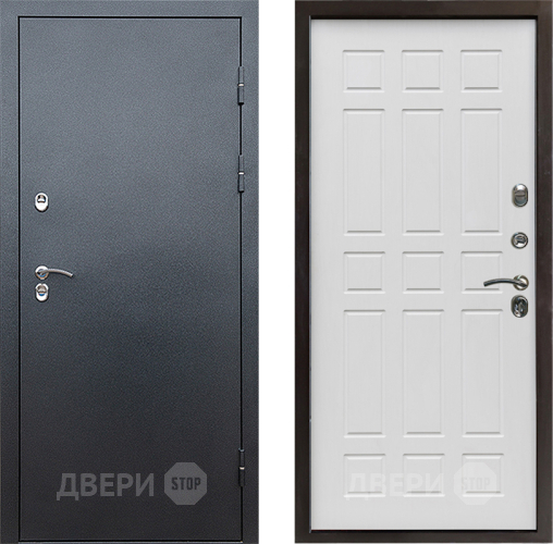 Входная металлическая Дверь Престиж TERMO с терморазрывом Снегирь Серебро Спарта Белое дерево в Волоколамске