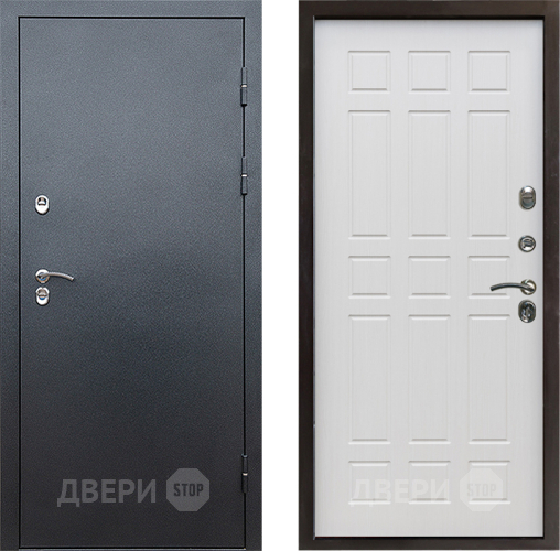 Входная металлическая Дверь Престиж TERMO с терморазрывом Снегирь Серебро Спарта Лиственница белая в Волоколамске