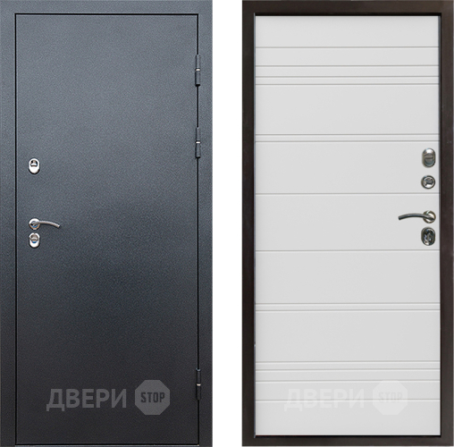Входная металлическая Дверь Престиж TERMO с терморазрывом Снегирь Серебро Line Белый в Волоколамске