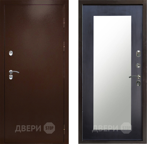 Входная металлическая Дверь Престиж TERMO с терморазрывом Снегирь Медь Зеркало пастораль Венге в Волоколамске
