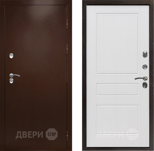 Входная металлическая Дверь Престиж TERMO с терморазрывом Снегирь Медь Классика Белое дерево в Волоколамске