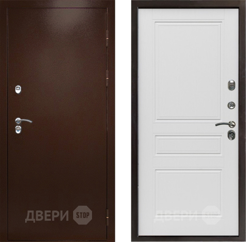 Входная металлическая Дверь Престиж TERMO с терморазрывом Снегирь Медь Классика Лиственница белая в Волоколамске