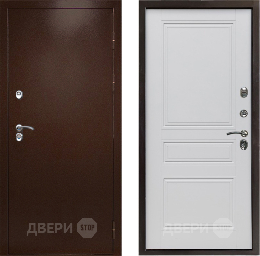 Входная металлическая Дверь Престиж TERMO с терморазрывом Снегирь Медь Классика Белый матовый в Волоколамске