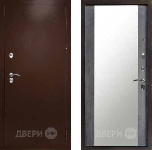 Входная металлическая Дверь Престиж TERMO с терморазрывом Снегирь Медь Зеркало Бетон темный в Волоколамске