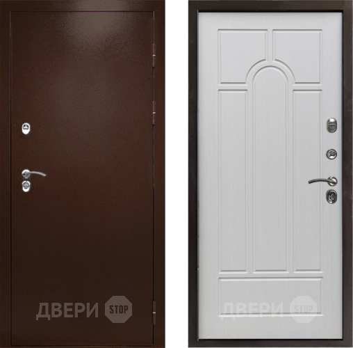 Входная металлическая Дверь Престиж TERMO с терморазрывом Снегирь Медь Арка Лиственница белая в Волоколамске