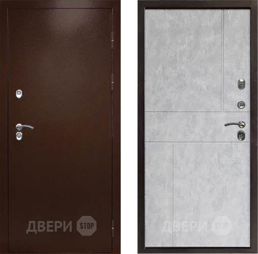 Входная металлическая Дверь Престиж TERMO с терморазрывом Снегирь Медь Горизонт Бетон светлый в Волоколамске
