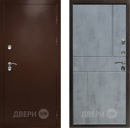 Входная металлическая Дверь Престиж TERMO с терморазрывом Снегирь Медь Горизонт Бетон темный в Волоколамске