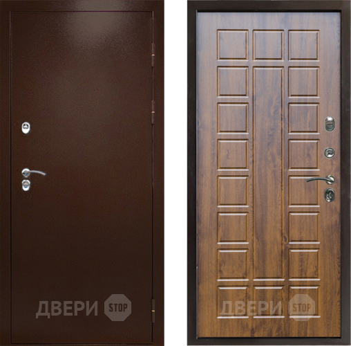Входная металлическая Дверь Престиж TERMO с терморазрывом Снегирь Медь Престиж Дуб в Волоколамске